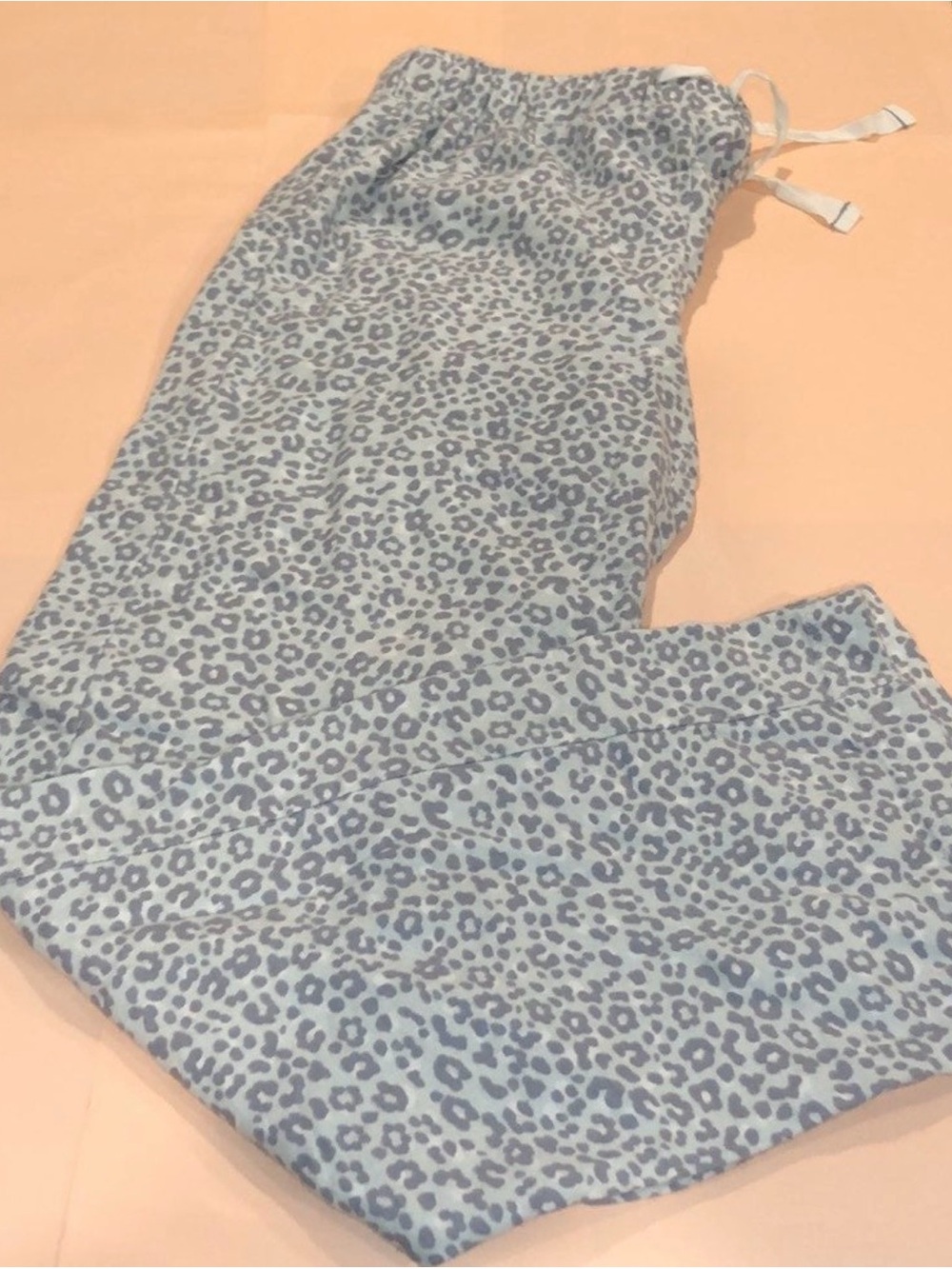 LOFT Grey Leopard Print Drawstring Pajama Pants